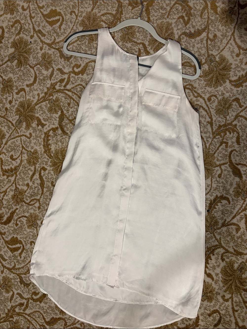 Kenneth Cole Cream Sleeveless Button-Front Tunic Dress